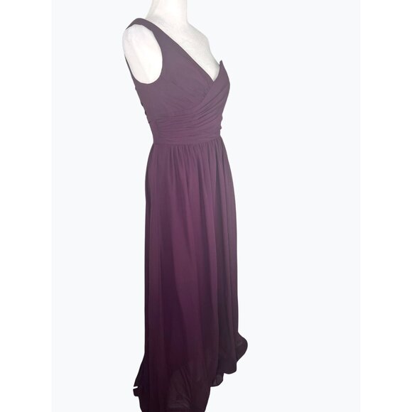 Alfred Angelo One-Shoulder Purple Chiffon Bridesmaid/Prom/Formal Dress Size 6 - Picture 5 of 13